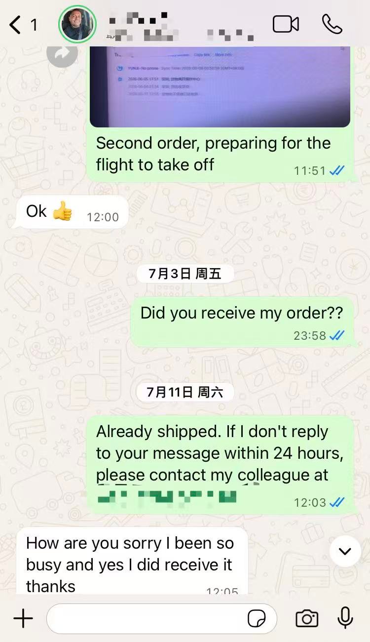 We do not receive reports of quality issues after customers receive their packages, and we conduct regular follow-ups.